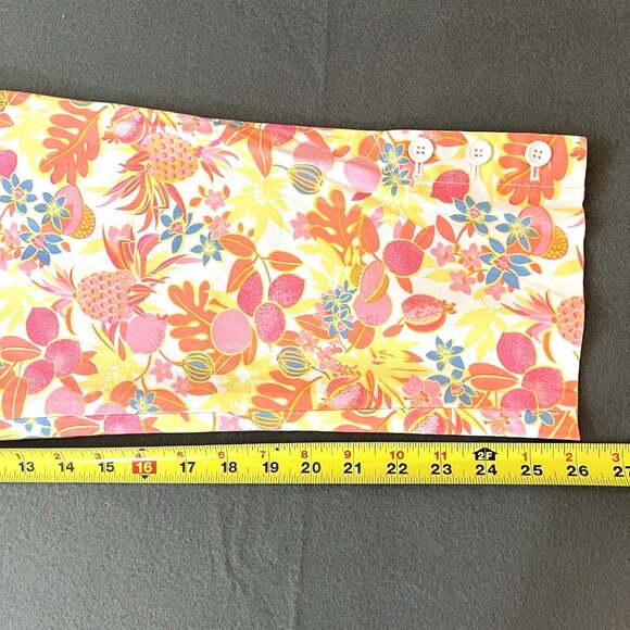 TALBOTS Perfect Crop Pants Size 10 Stretch Slim Leg Multicolor Fruit Flowers NWT - Picture 12 of 15